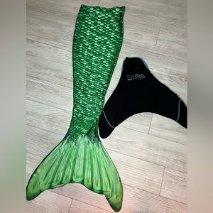 FinFun beautiful green mermaid swim tail + monofin adult small